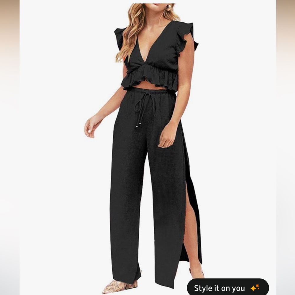 FANCYINN Black 2 Piece Set
